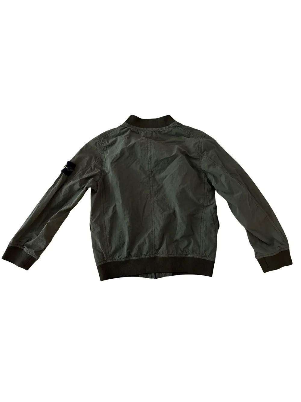 Stone Island Junior Olive Green Bomber Puffer Lightweight Lined Jacket Sz 6